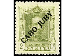 COLONIAS ESPAÑOLAS: CABO JUBY. 2 cts. verde oliva. MUY RARO y de ...
