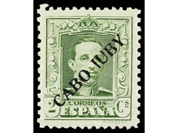 COLONIAS ESPAÑOLAS: CABO JUBY. 2 céntimos verde, Tipo II, d. 12 1/4 ...