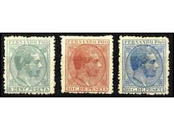COLONIAS ESPAÑOLAS: FERNANDO POO. SERIE COMPLETA. 3 valores. 50 c. ...