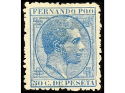 COLONIAS ESPAÑOLAS: FERNANDO POO. SERIE COMPLETA. 3 valores. 50 c. ...