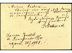 COLONIAS ESPAÑOLAS: FERNANDO POO. 1901. SANTA ISABEL a ALEMANIA. ...