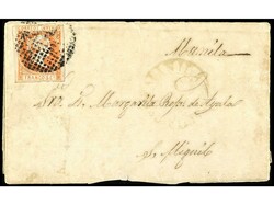 FILIPINAS. 1858. MANILA a SAN MIGUEL. 5 cts. bermellón, mat. ...