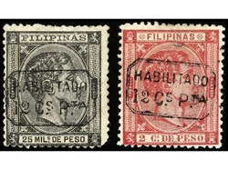 COLONIAS ESPAÑOLAS: FILIPINAS. SERIE COMPLETA, 2 valores. Muy raro ...
