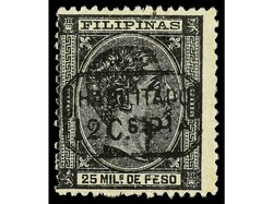 COLONIAS ESPAÑOLAS: FILIPINAS. 12 cts. s. 25 cts. negro. Bonito ...