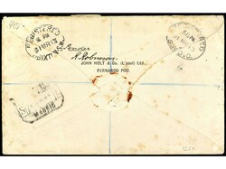 COLONIAS ESPAÑOLAS: GUINEA. 1919. STA. ISABEL a LONDRES 5 cts. verde ...