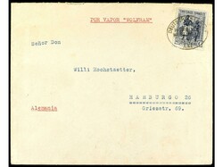 COLONIAS ESPAÑOLAS: GUINEA. 1931. BATA a HAMBURGO. 40 cts. azul, mat ...