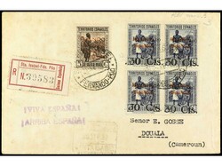 COLONIAS ESPAÑOLAS: GUINEA. 1937. STA. ISABEL a DOUALA (Camerún). ...