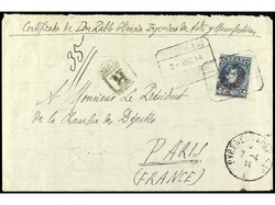 COLONIAS ESPAÑOLAS: MARRUECOS. 1914. TETUÁN a PARÍS. 50 cts. azul ...