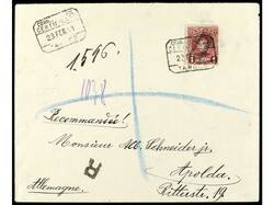 COLONIAS ESPAÑOLAS: MARRUECOS. 1911. TANGER a ALEMANIA. 1 pta. ...