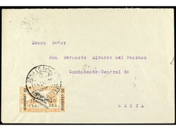 COLONIAS ESPAÑOLAS: MARRUECOS. 1920. ALCAZARQUIVIR a CEUTA. 10 cts. ...