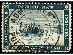 PUERTO RICO. 3 c. verde, mat. ADMON CENTRAL. Yv.101
