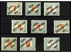 CHECOSLOVAQUIA. 1919. SERIE COMPLETA. 9 valores. 1 fi. verde y rojo, ...