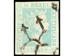 ESPAÑA. 10 reales verde. Buen ejemplar. Cert. COMEX. Ed.5. Cat. 2 ...