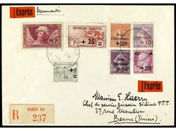 FRANCIA. 1934. PARÍS a SUIZA. Precioso franqueo, al dorso llegada. ...