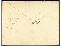 COLONIAS PORTUGUESAS. 1888. CABO VERDE a VALENCIA. 100 reis castaño ...