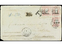 PORTUGAL: MADEIRA. 1877. Sobre procedente de Brasil sin franqueo y ...