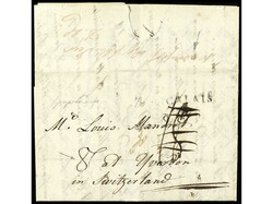 SUIZA. 1789. NIÁGARA (Canadá) a YVERDON (Suiza). Carta completa con ...