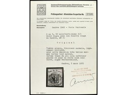 SUIZA. 1845. 5 c. verde amarillo, ´águila pequeña´. Buen ejemplar ...