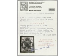 SUIZA. 1846. 5 c. verde amarillo, ´águila grande´. Buen ejemplar. ...