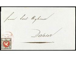 SUIZA. 1850. Envuelta circulada a DAHIER. 2 1/2 Rp., mat. fechador ...