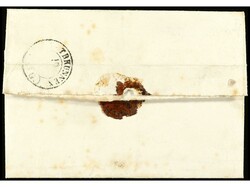 SUIZA. 1851. Envuelta de UZNACH a BENKEN. 5 Rp. azul claro y rojo, ...