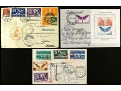 SUIZA. 1932-38. Conjunto de tres cartas circuladas, dos por GRAF ...