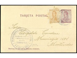 ARGENTINA. 1917. BUENOS AIRES a MONTEVIDEO. Marca PRIMER CORREO AEREO ...