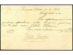 ARGENTINA. 1917. BUENOS AIRES a MONTEVIDEO. Marca PRIMER CORREO AEREO ...