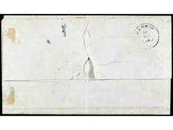 ESPAÑA. 1865. MÁLAGA a LA GUAYRA (Venezuela). 2 reales violeta, ...