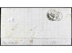 ESPAÑA. 1877. BARCELONA a BUENOS AIRES. 5 cts. sepia, 10 cts. azul y ...