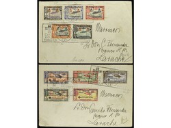 ESPAÑA. 1927. MADRID a LARACHE. Serie completa en dos cartas ...