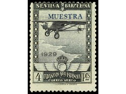 ESPAÑA. SERIE COMPLETA. 6 valores. Habilitación MUESTRA en letras ...