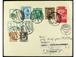 ESPAÑA. 1946. MADRID a SUIZA. Precioso franqueo incluyendo el sello ...