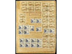 ESPAÑA. 1938. BURGOS a ARGENTINA. 10 pts. castaño (41), 10 pts. ...