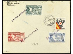 ESPAÑA. 1938. Sobre dirigido a SUIZA. Con la serie completa de 14 ...