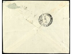 ESPAÑA. 1947. BARCELONA a URUGUAY. 40 cts., 50 cts., 2 pts. y 10 pts ...