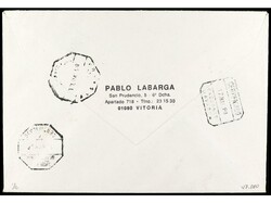 ESPAÑA: PRUEBAS OFICIALES FNMT. 1990. Certificado VITORIA a CASCANTE ...