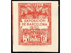 ESPAÑA: AYUNTAMIENTO DE BARCELONA. 5 cts. rojo. CAMBIO DE COLOR SIN ...