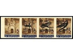 ESPAÑA: AYUNTAMIENTO DE BARCELONA. NO EMITIDOS. 5 cts. tira de ...