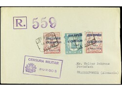 ESPAÑA E. LOCALES PATRIOTICAS: BURGOS. 1937. BURGOS a ALEMANIA. 15 ...