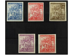 ESPAÑA: BENEFICENCIA. HUERFANOS TELEGRAFOS. SERIE COMPLETA, 5 ...