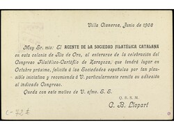 COLONIAS ESPAÑOLAS: RIO DE ORO. 1909. VILLA CISNEROS a BARCELONA. ...
