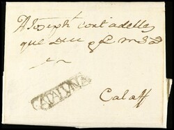 ESPAÑA: PREFILATELIA. 1778. LÉRIDA a CALAF. Marca CATALUÑA (nº 5) ...