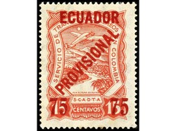 ECUADOR. SERIE de 6 valores. RAROS. Levemente tonalizados (slight ...
