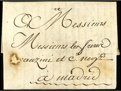 TUNEZ. 1785. TUNIS a MADRID. Carta completa con texto circulada ...