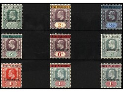 NUEVAS HEBRIDAS. SERIE COMPLETA. 9 valores. RARA. 1 s. (Yv. 14) ...