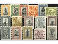 PAPUA Y NUEVA GUINEA. SERIE COMPLETA. 16 valores. 9 p. pequeño corte ...