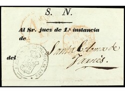 ESPAÑA: PREFILATELIA. 1845. REUS. Envuelta a STA. COLOMA DE FARNÉS. ...