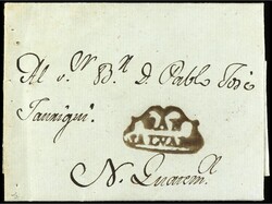 SALVADOR. 1801 (13 febrero). SAN SALVADOR a N. GUATELMALA. Marca ...