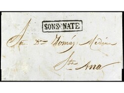 SALVADOR. 1857 (15 octubre). SONSONATE a SANTA ANA. Marca SONSONATE ...